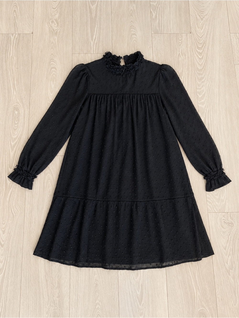Black Ruffle Neck Long Sleeve Zara dress